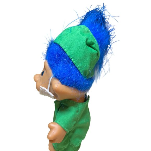 Ace Novelty Troll Retro Blue Hair Doctor Surgeon Mask Green Scrubs Doll - Picture 5 of 11